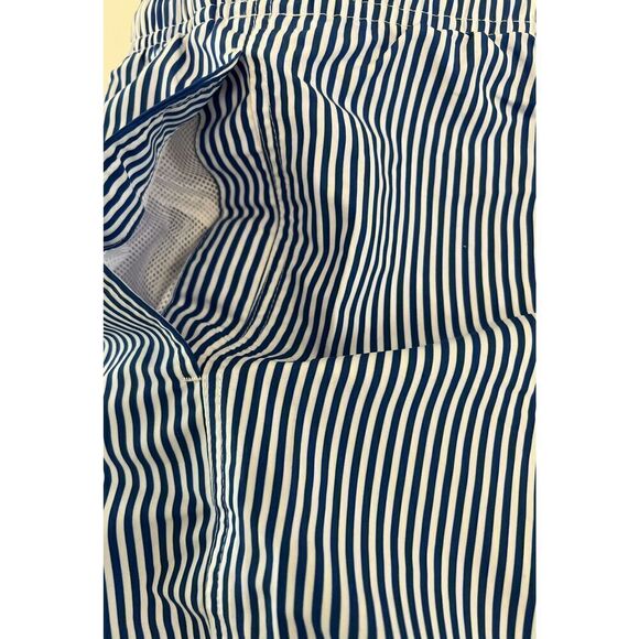 Maamgic Men’s Sz XL Blue & White Striped lined Swim Trunks Shorts - Picture 6 of 8